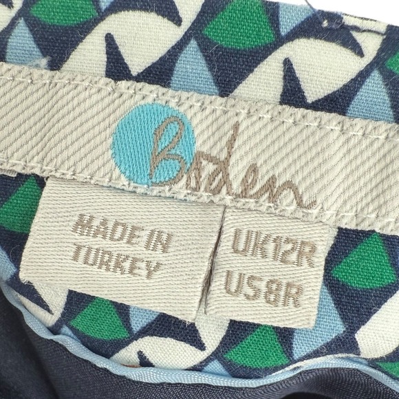 Boden Women's Richmond Pencil Skirt Green Blue Geometric Print Size 8‎ Preppy - Picture 3 of 12